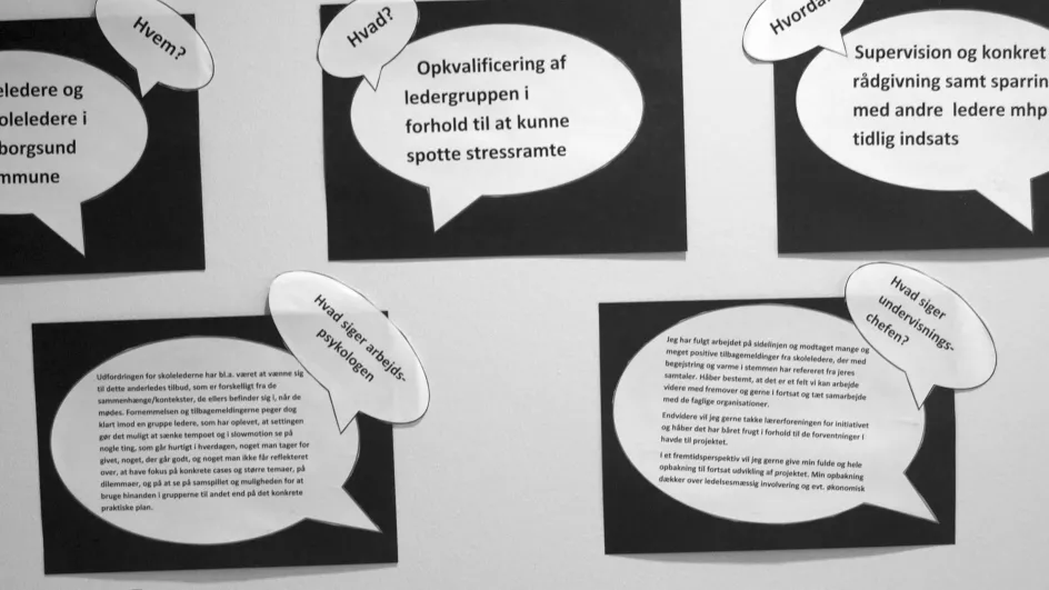 I Guldborgsund Kommune sendte man spørgeskemaer ud til skolelederne både før og efter projektet. På plancherne kan man se nogle af de positive resultater og kommentarer, der er kommet ud af forløbet.
