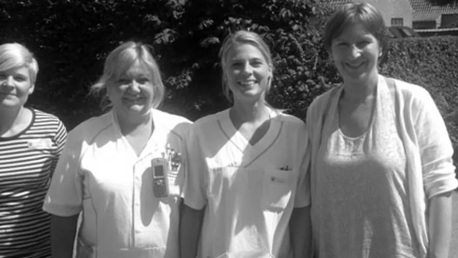 Medarbejdere fra Plejecenter Sct. Jørgensbjerg. Fra venstre: Christina Emborg, Vinni Rasmussen, Catrine Schram og Mette Signe Otkjær