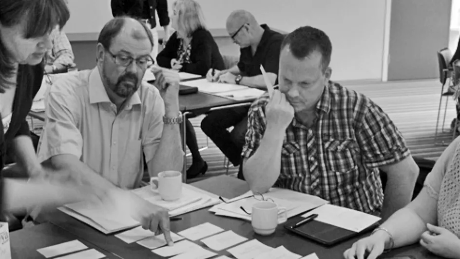 Repræsentanter fra med-udvalg i kommunerne er på kursus hos PUF i, hvordan de kommunikerer klart og præcist. Foto: Jens Nørlem